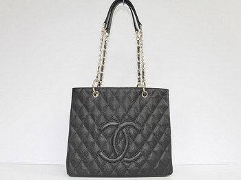 AAA Chanel Quilted CC Tote Bag 35626 Black Gold Hardware On Sale